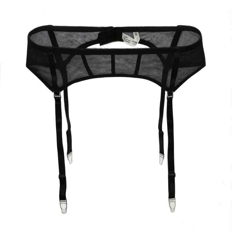 Long Stockings, Black Silk, Sexy and Alluring, Garter Belt, Sexy Transparent Mesh Style, Adjustable Metal Buckle, Anti-Slip Garter Belt