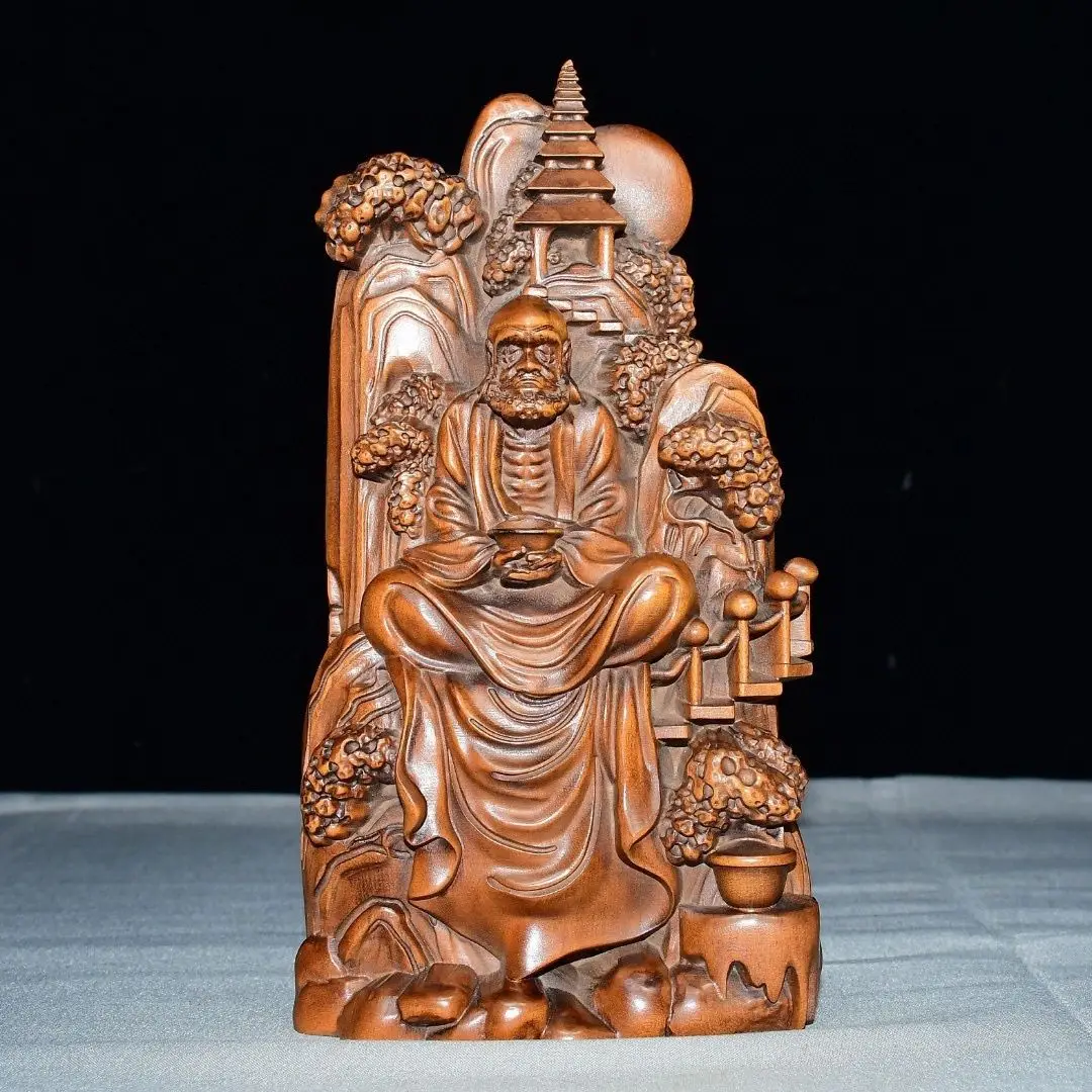 Mountain Bodhidharma Patriarch meditating Statue Figurine Desktop Ornaments Home Decoration Crafts Tea Pet Decor