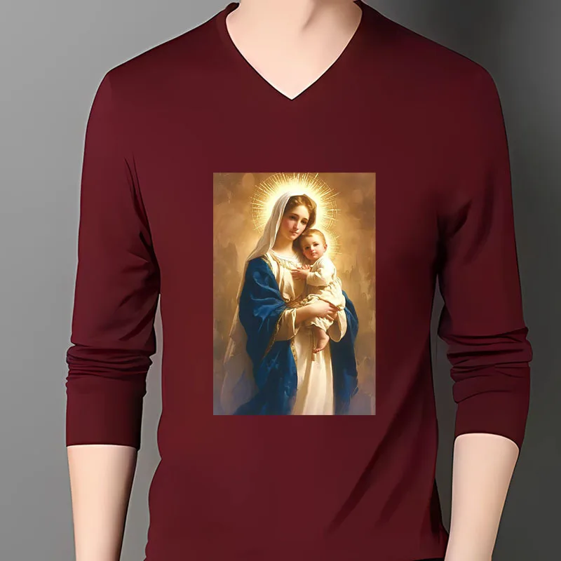 Christian Mary of Virgin Thermo Heat Transfer Sticker On Clothes Guadalupe Christian Washable Print-On T-Shirt Iron On Patches