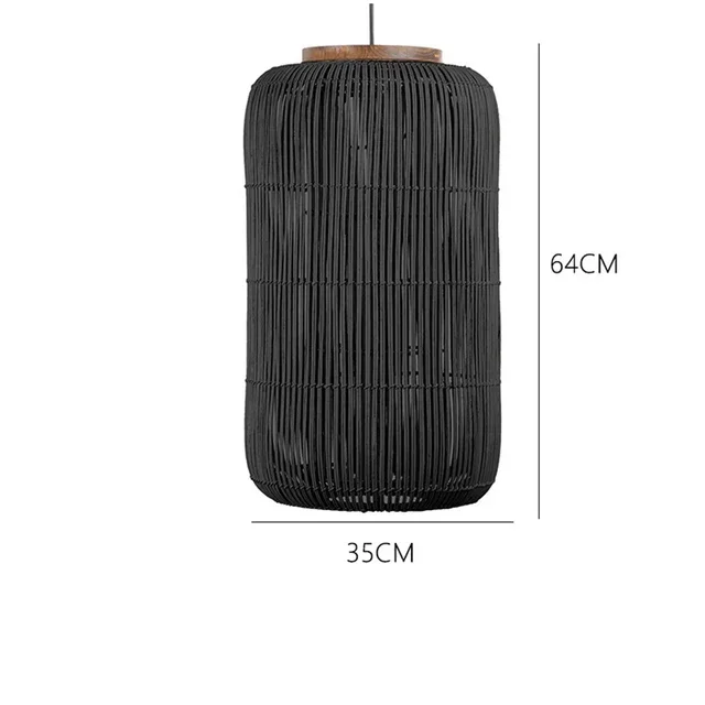 BUHAY HARP Hanglamp Vintage Rotan Wicker Kroonluchter voor Restaurant Woonkamer Slaapkamer handgemaakte rotanlamp