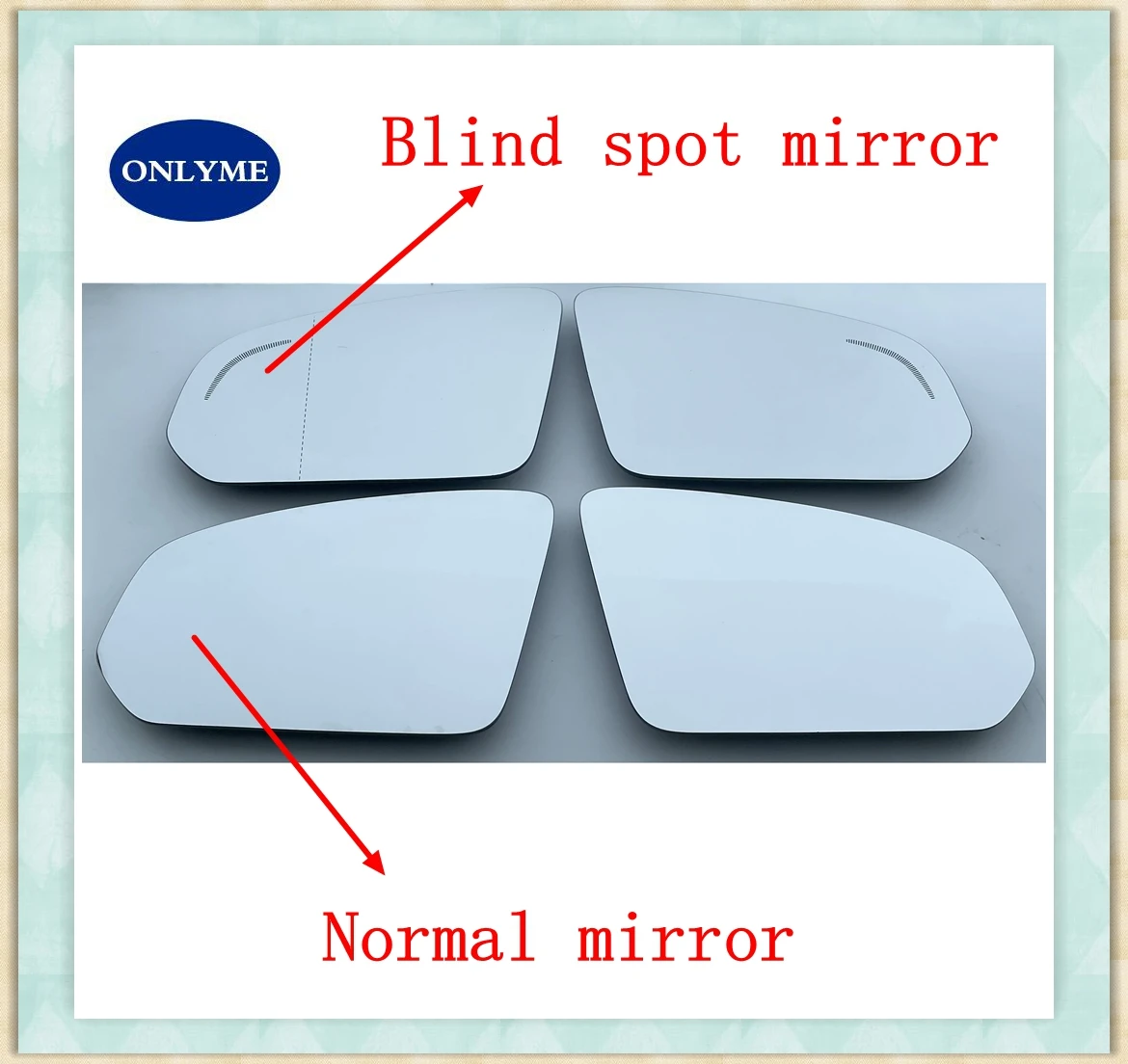 Car heated wide angle mirror glass with blind spot warning for VOLVO V60 2019-2022 / S90 V90 2016-2022