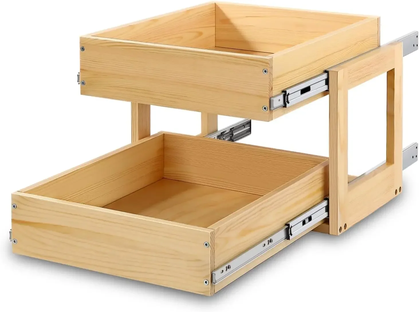 

Wood Pull Out Cabinet Organizer Soft Close Slide Out Drawer Shelves 20 W 21 D 16 H Kitchen Bottom Assembly