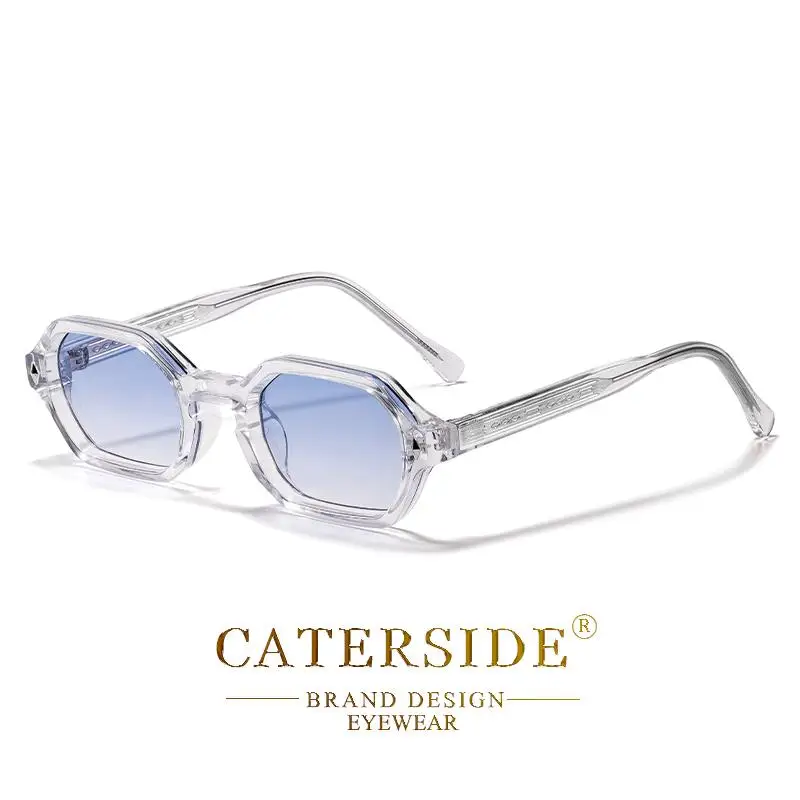 CATERSIDE Polygon-Sonnenbrille, modische Herren-Sonnenbrille mit kleinem Rahmen und Farbverlaufsgläsern für Sommer-Strandpartys, ideale Wahl für Geschenke – Detail 15