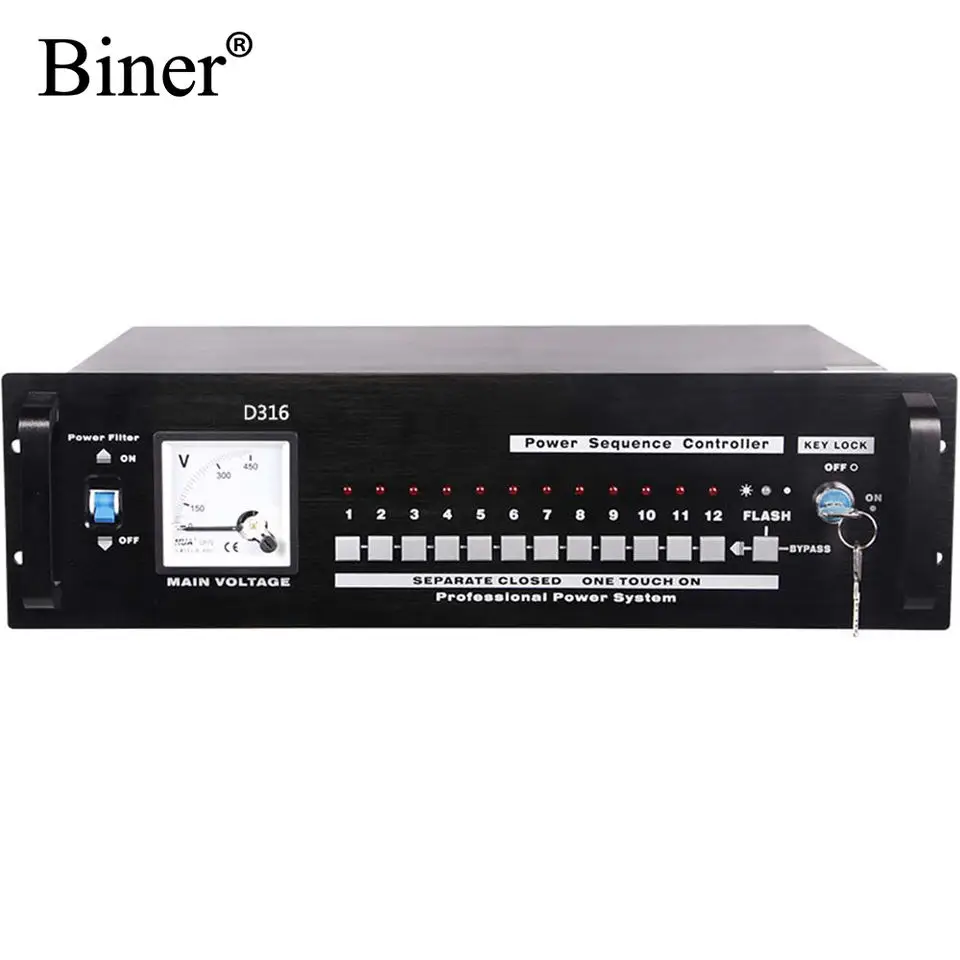 OEM D316 Professional 12-Channel Power Sequence Controller For Conference System Dj Equipment