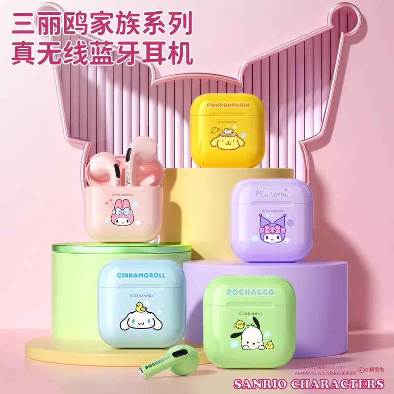 

Miniso Sanrio EJ-116 Melody Мультяшные беспроводные Bluetooth наушники Smart Touch HIFI звуковые наушники Cinnamoroll Hello Kitty гарнитуры