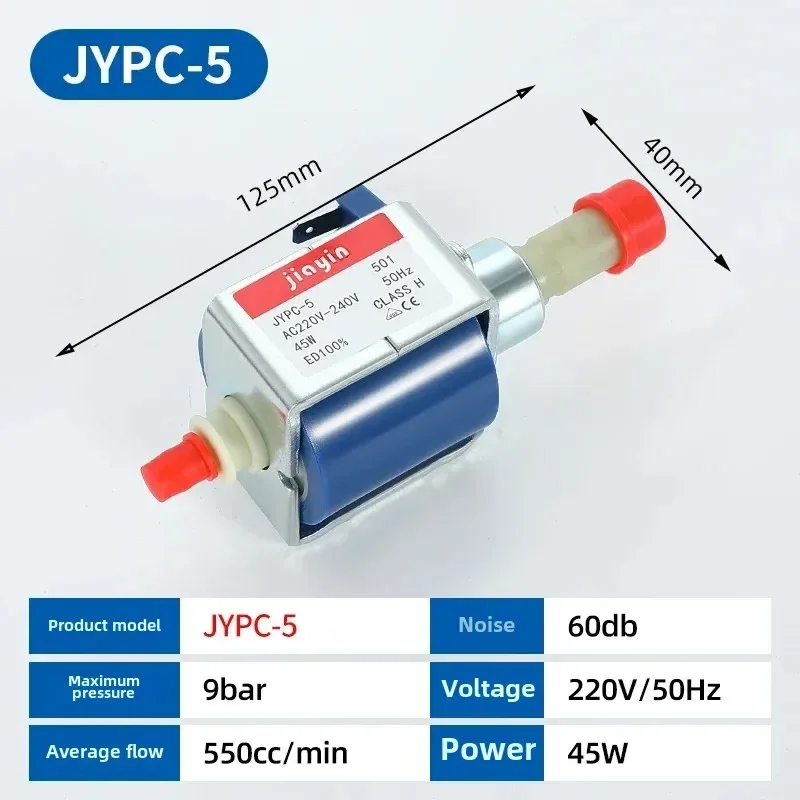 AC 220V - 240V Jiayin JYPC-5 Electromagnetic Water Pump 9bar 45W High Pressure Self-priming Coffee Machine Cleaner Hot Iron