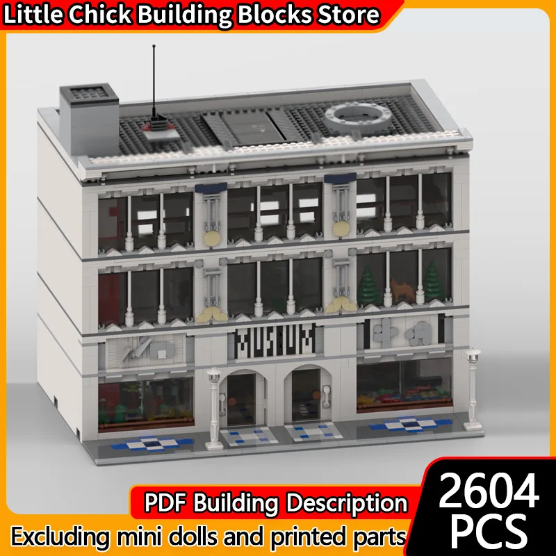 

Модель City Street View MOC, строительные кирпичи, музей естественной истории, модульная технология, детские праздничные подарки, сборный игрушечный костюм