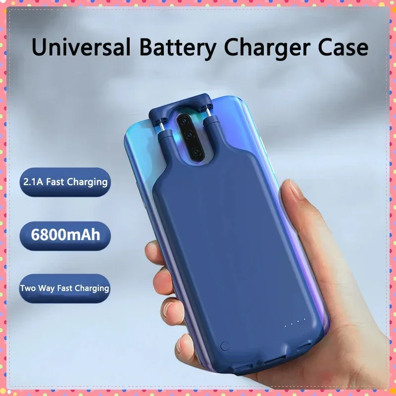 

6800mAh Universal Battery Charger Case For iPhone 14 13 Huawei Samsung OPPO VIVO Oneplus Google Xiaomi Power Bank Charger Case