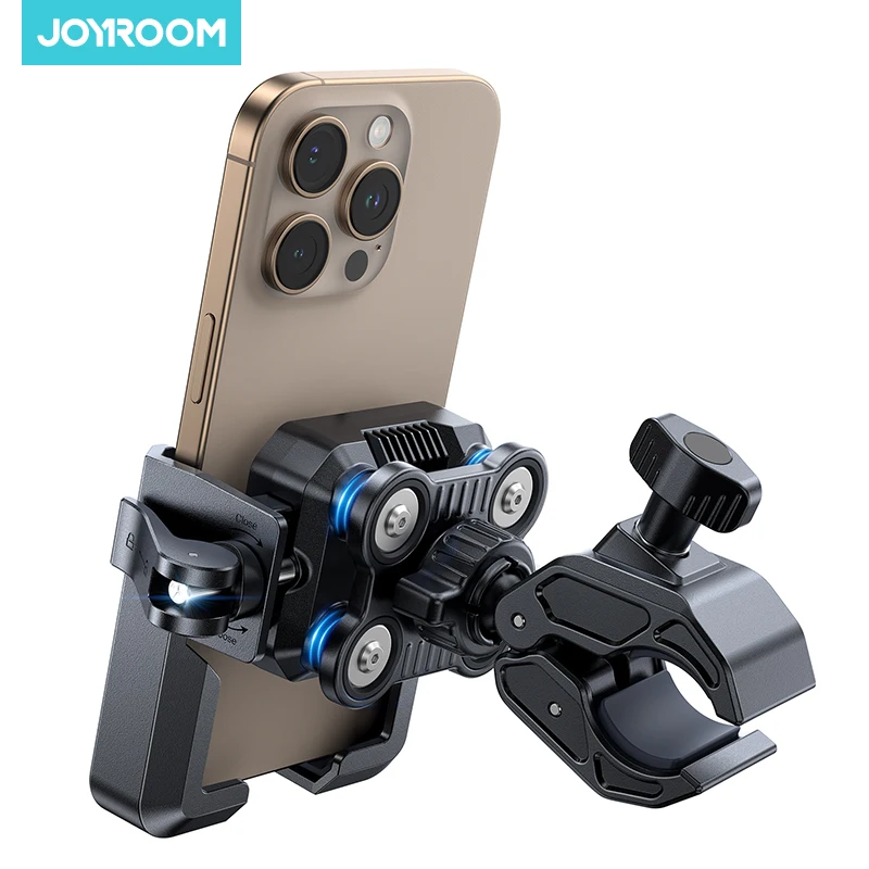 Joyroom Motorrad-Handyhalterung mit Doppel-Vibrationsdämpfer Universelle Fahrrad-Handyhalterung für 4,7''-7'' Smartphones