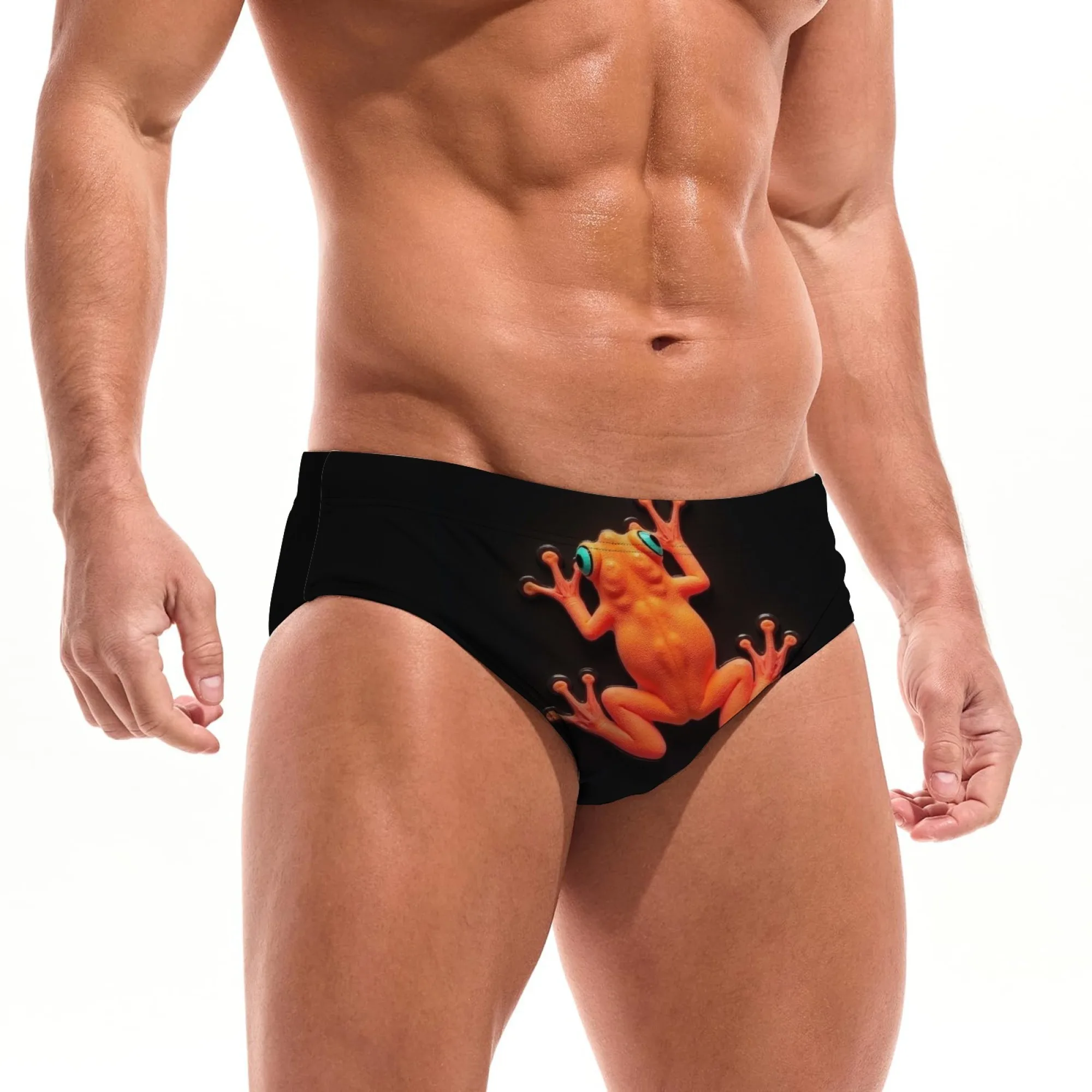 Tree Frog Swim Trunks Elastic Soft Skin-Friendly Men's Triangle Swim Trunks Beach Carnival Swim Bathing Men's Fashion Swimsuit
