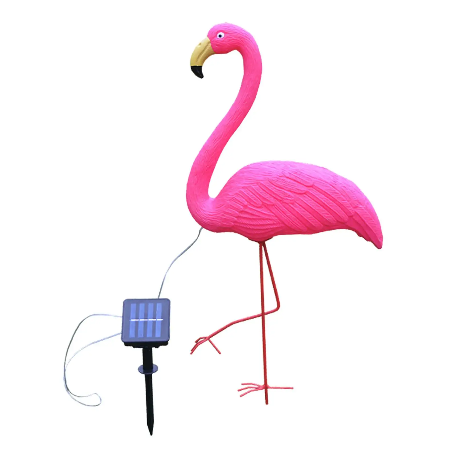 

Solar Pink Flamingo Garden Statue Light Figurine Animal Ornament for Porch