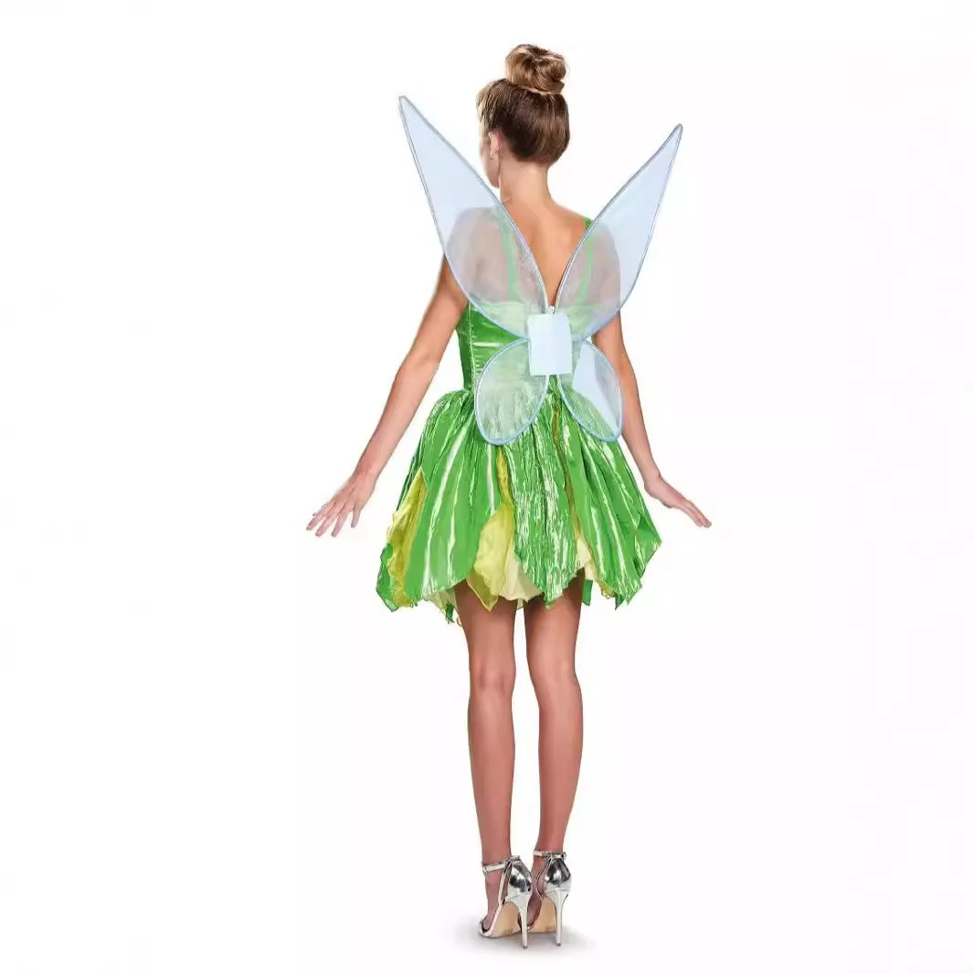 المرأة مرحلة الأداء الجنية زي النمط الكلاسيكي الجنية قزم تأثيري هالوين أجنحة الفراشة فستان