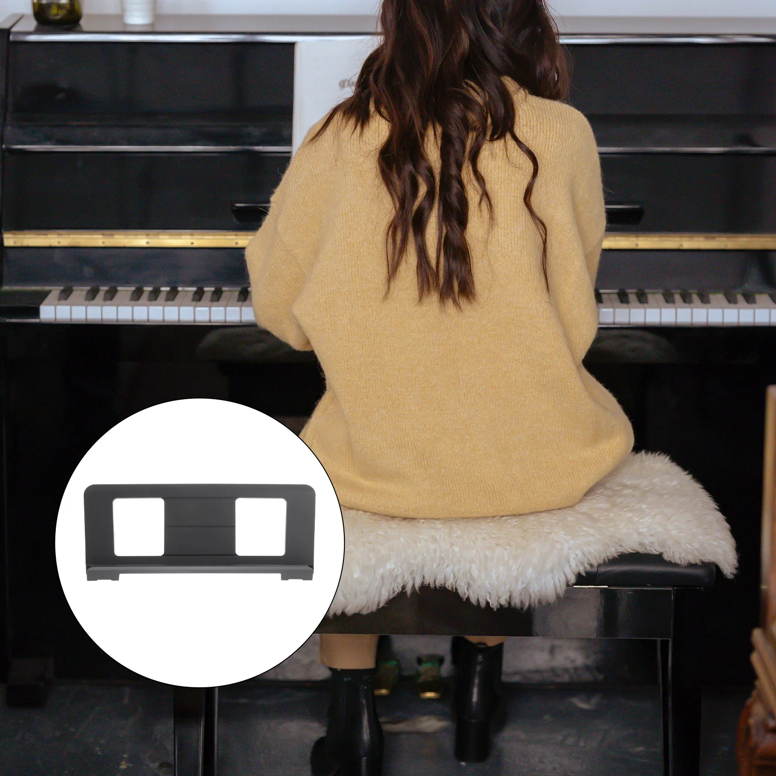 

Music Score Stand Holder Rack Storage for Keyboard Piano Sheet Black Desk Rest Practice Instrument Accessory ABS Durable Compact