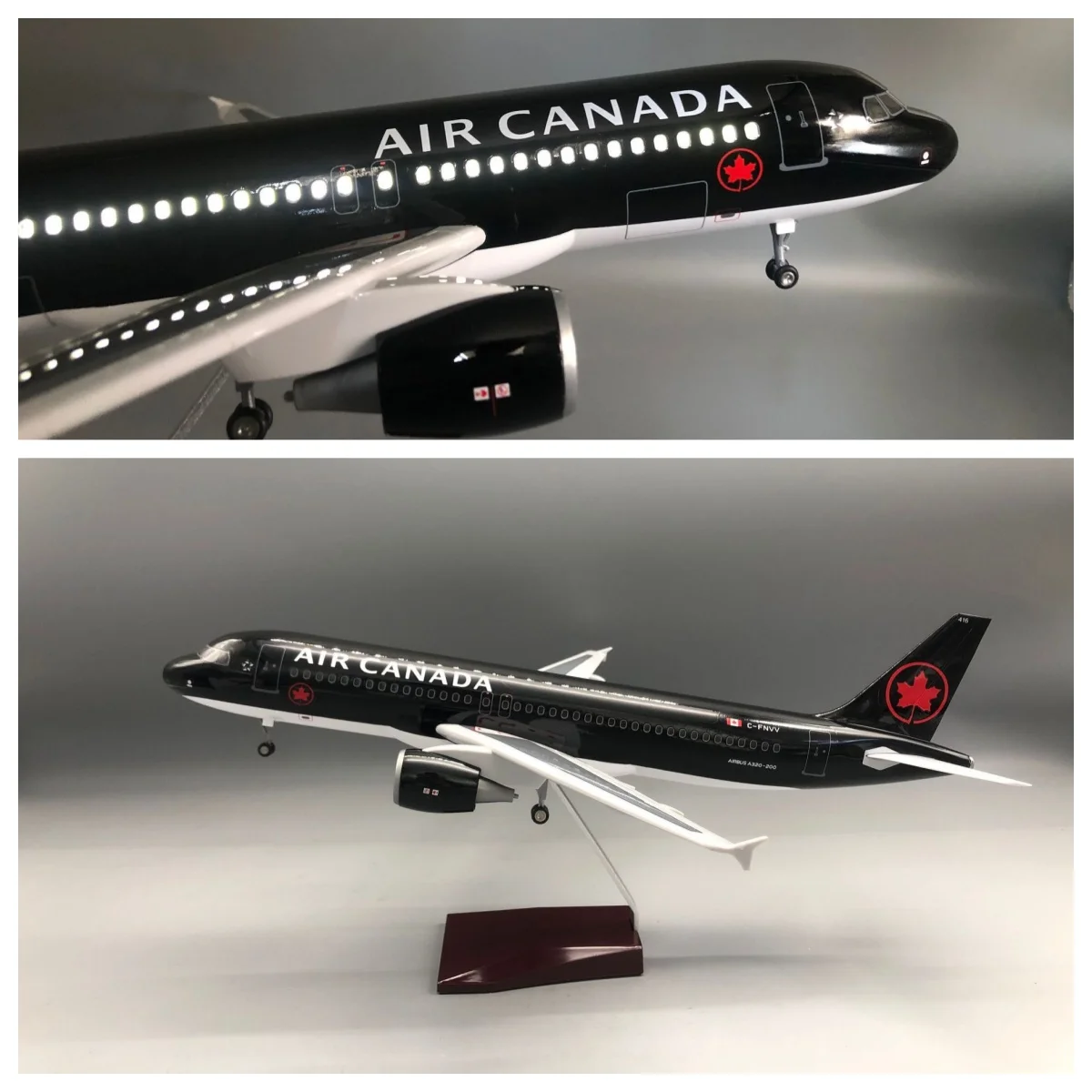 

47cm Air Canada Plane Model a320 Diecast Resin 1/80 Scale Aircraft W Light and Wheel Collected Gift By Aviation