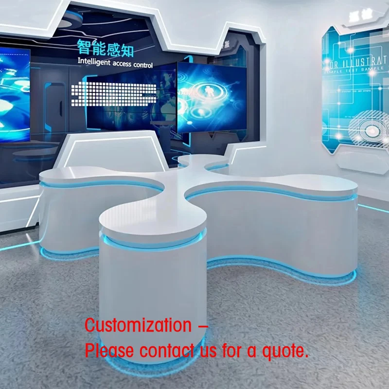 custom.Shaped Science Technology Sense Products Circular Center Island Cabinet Booth Exhibition Customizable Sho