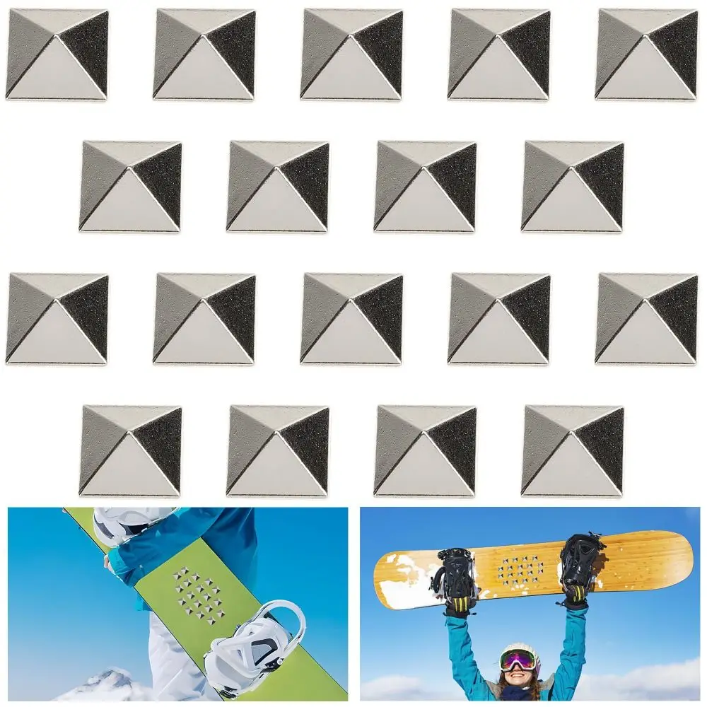 10 Uds. Almohadillas para Snowboard de aleación de zinc, tachuelas piramidales portátiles, almohadilla para estufa de Snowboard, antideslizante,