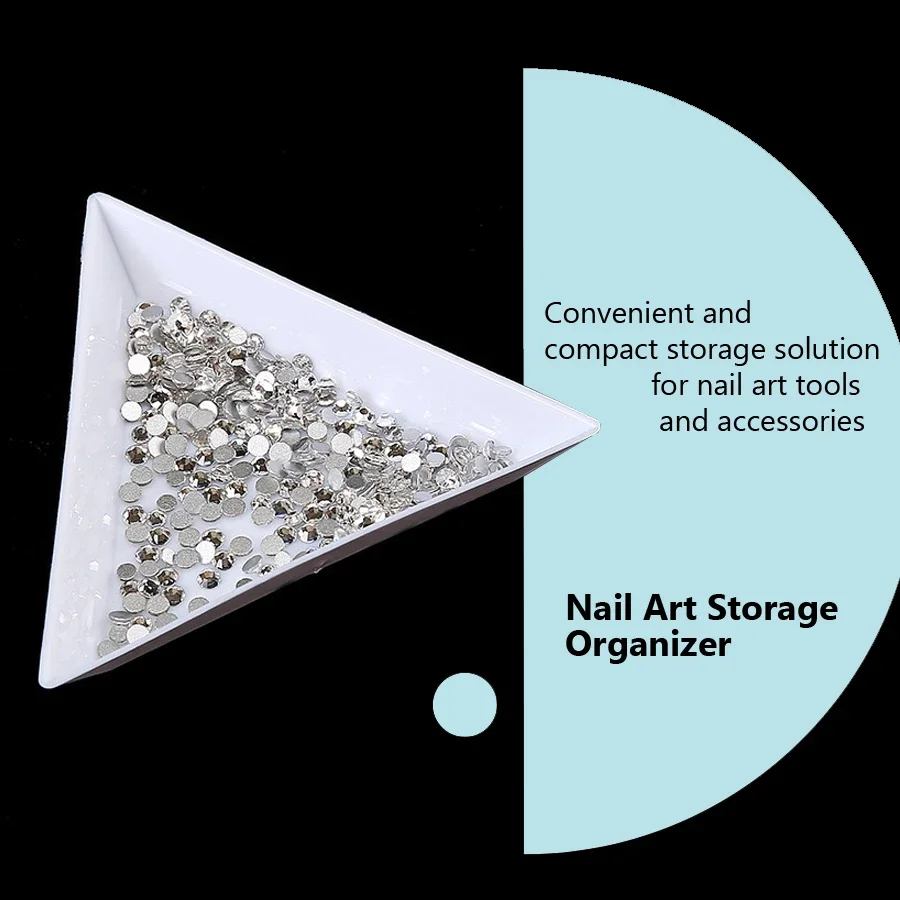 ชุดถาดรูปสามเหลี่ยม 10 ชิ้น สำหรับงานตกแต่งเล็บ ประดับเพชร ลูกปัด - ถาดจัดเก็บและจัดแสดง