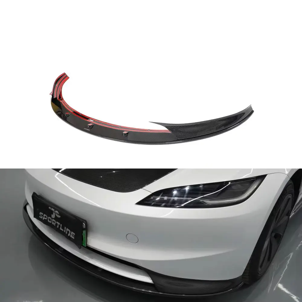 

Carbon Fiber Front Bumper Splitter Lip Chin For Tesla Model 3 Electric 2023 2024 EV Auto Parts