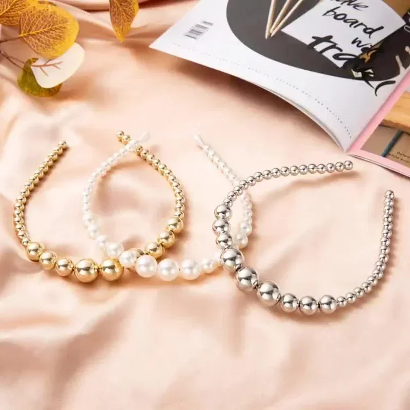 23 Styles Simulation Pearl Hairbands Women Hair Accessories Korean Handmade Bow Flower Hoops Headband Wedding Ornaments 2021 New