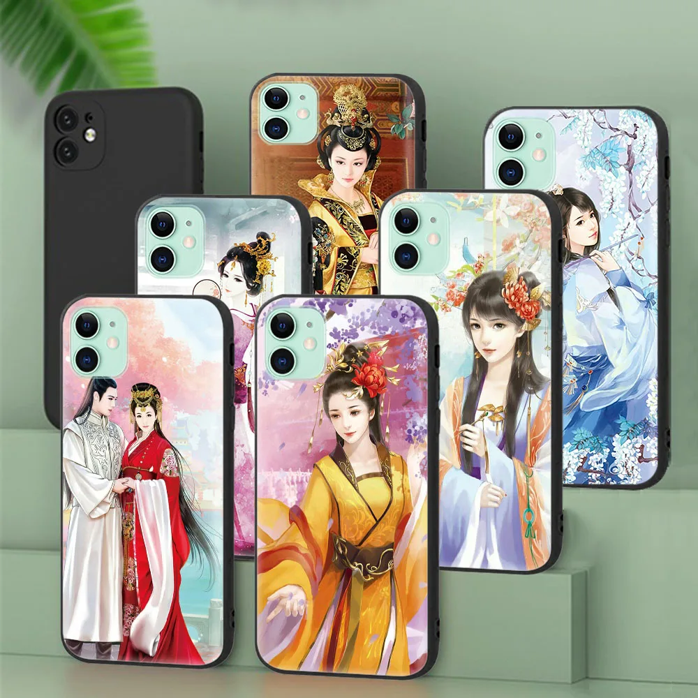 Casing pelindung hitam untuk Samsung Galaxy A03 Core A03S A13 A33 A53 A73 Quantum2 M62 F62 Hanfu