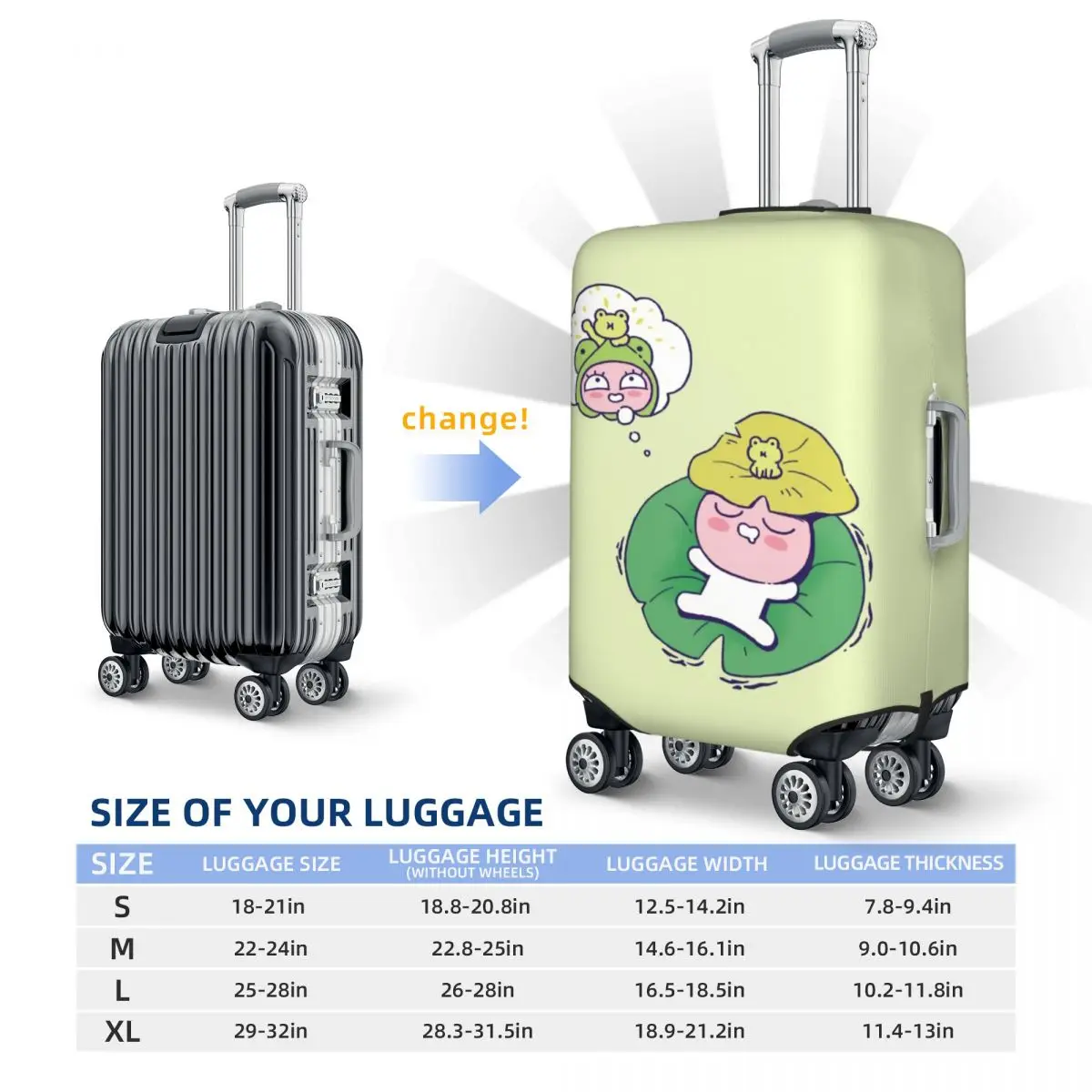 مخصص K-Kakaoed Apeach غطاء الأمتعة حامي مضحك حقيبة سفر الغطاء الواقي لمدة 18-32 بوصة #6