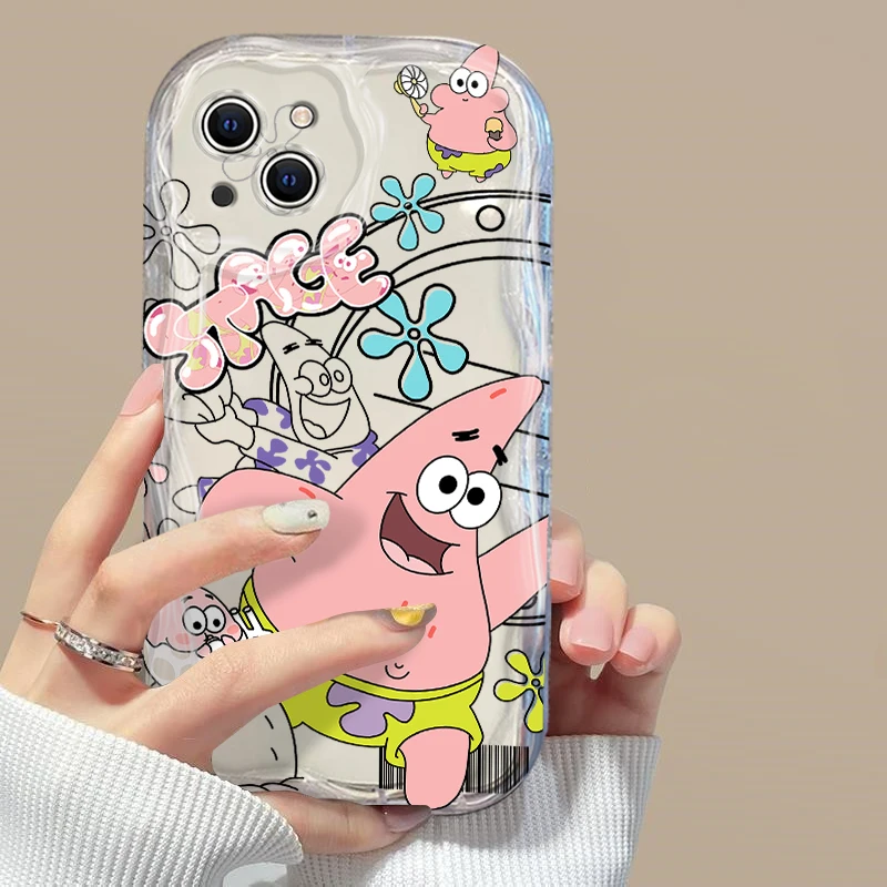 Spongebob Squarepants 3d Wave Telefoon Hoesje Voor Samsung Galaxy S24 S23 S23 S21 S20 Fe Plus Ultra 4G 5G Zachte Siliconen Achterkant