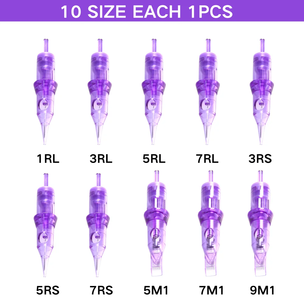 10 шт., Одноразовые стерилизованные тату-машинки 1rl 3rl 5rl 7rl 3rs 5rs 7rs 5m1 7m1 9m1