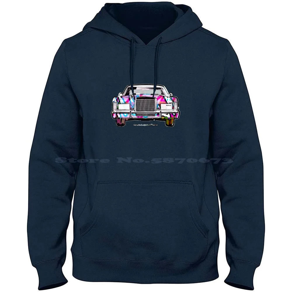 Lincoln Continental Mark V Town Car ( White Bg ) 100% Cotton Hoodie Lincoln Continental Mark V Town Car