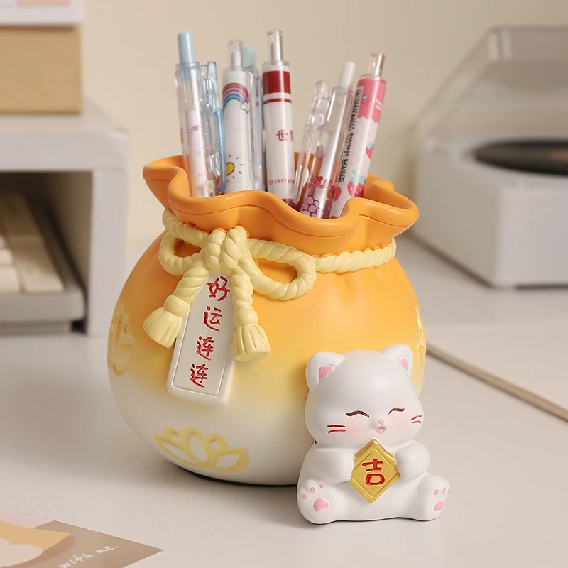 

Creative Desk Pencil Holder Ornaments Office Station Mood Healing Ornaments Can Receive Stationery Cosmetics Birthday Gifts