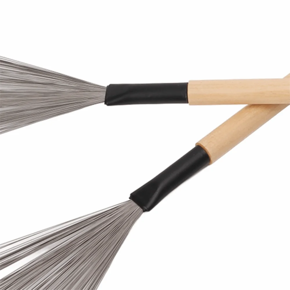 Lightweight Steel Wire​ Drum Brush Wooden Handle​ ​Wood Color ​Percussion Tool​ ​Performance Accessory​ ​Drum Stick Brushes​