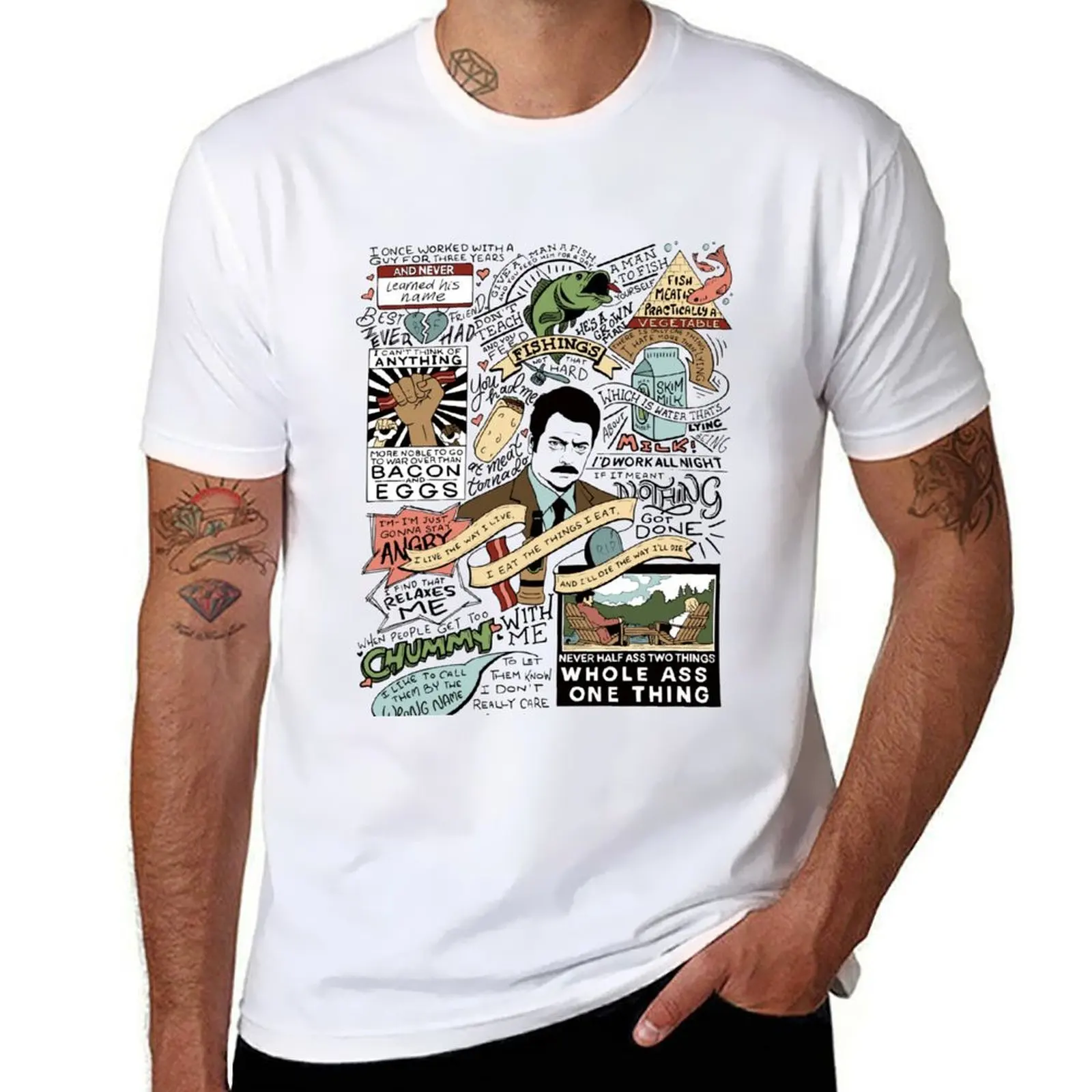 

Футболка Ron Swanson Best Quotes (цветная) хлопковая футболка мужская мужская футболка дизайнерская футболка