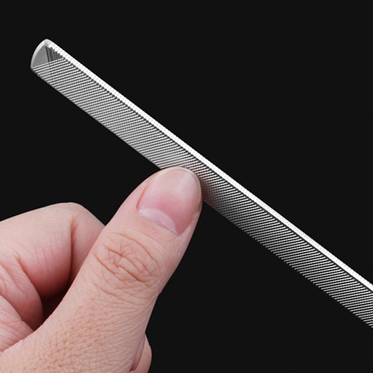 

Nail File Buffer Durable Stainless Steel Long Handle Manicure Tools Sanding Treatment Nail Smoother False Nails Compact Metal