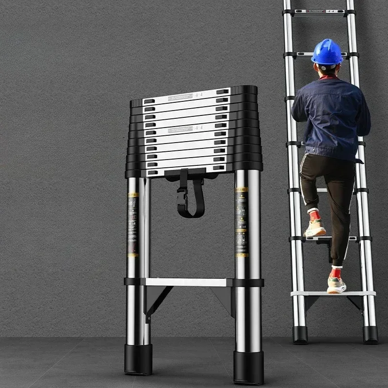 Telescopic Ladder Aluminum Alloy Straight Ladder Multifunctional Step Ladder Herringbone Laddersturdy Durablesturdy And Durable