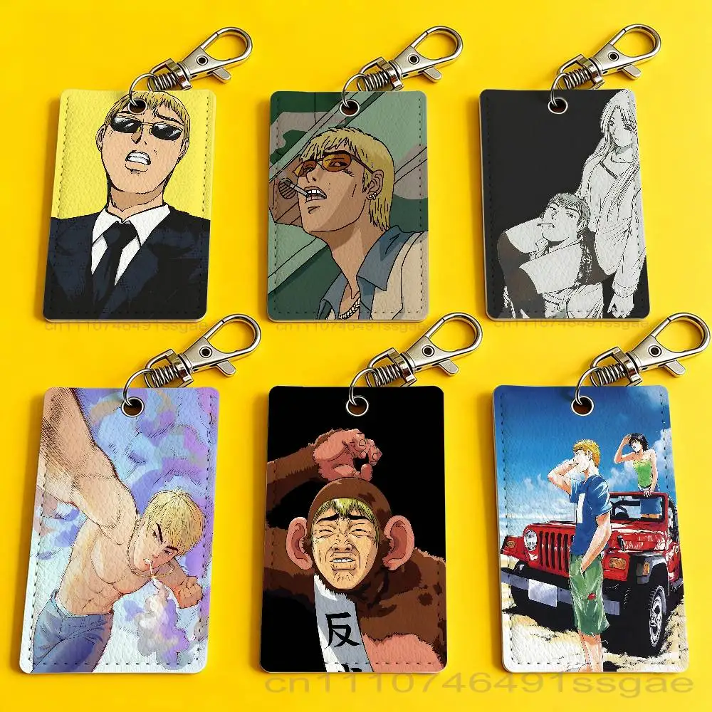 

Onizukas G-GTO Teacher Card Holder Men And Womenn Universal Antirust Keychain Learther Access Drop Key Tag Ring