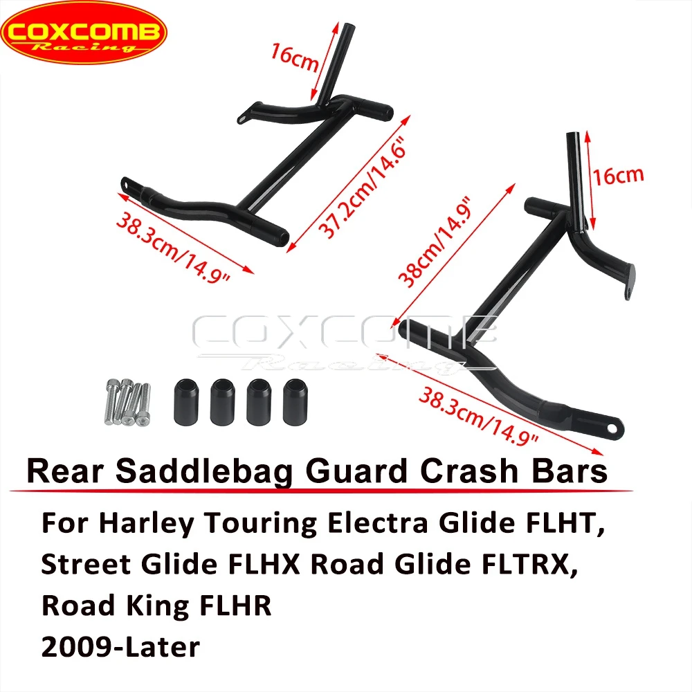 For Harley Touring Electra Glide FLHT Road Glide FLTRX Road King FLHR Motorcycle Rear Crash Bars Saddlrbag Saddle Bags Guard Bar