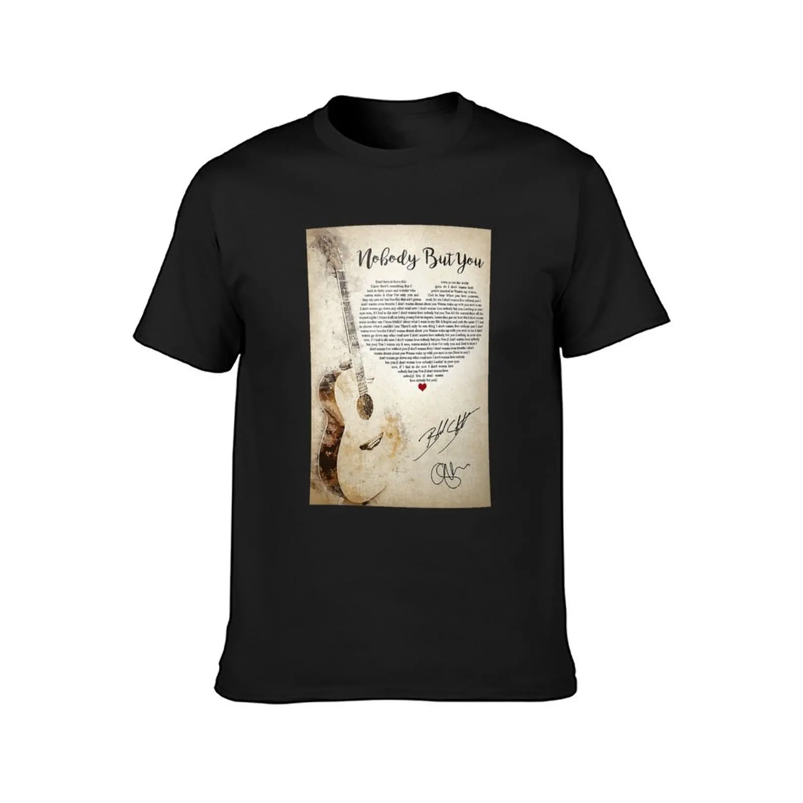 Nobody But You Lyrics Blake Shelton Signature Poster T-Shirt animal prinfor boys plus sizes Short sleeve tee men