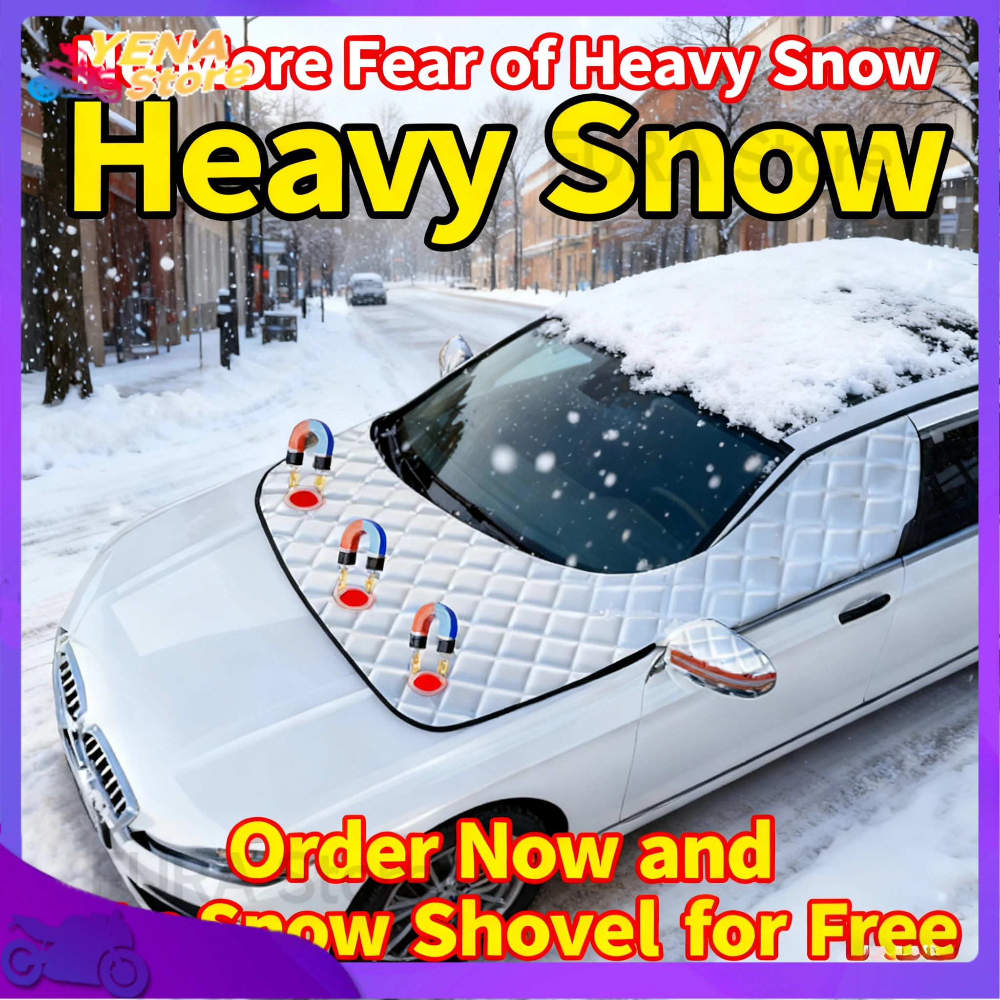 

Automobile windshield snow-proof, sunshade and waterproof protection cover; Automobile front windshield cover