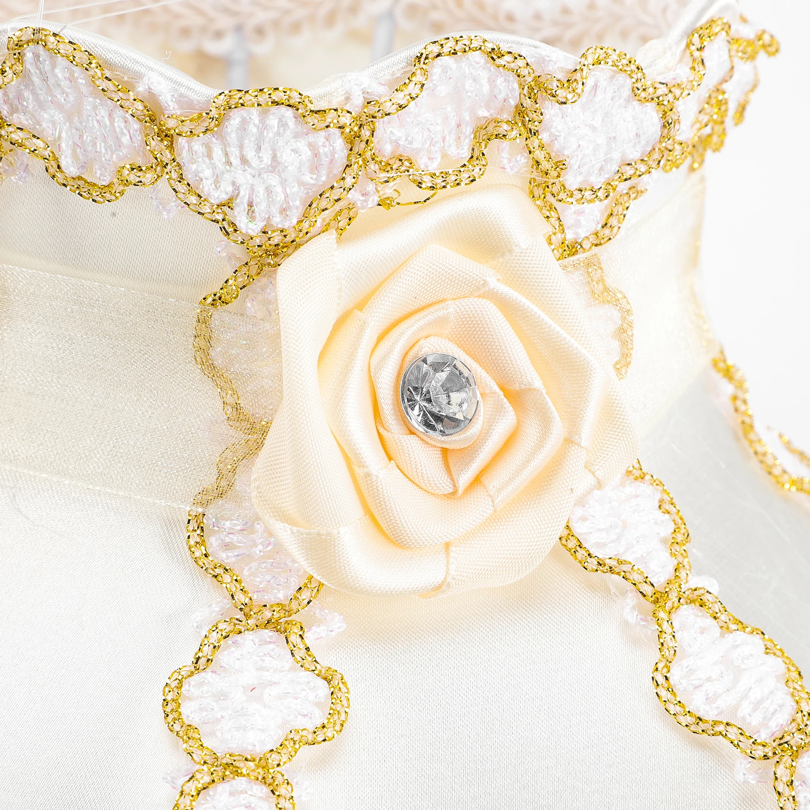 

European Style Lampshade Tassel Bead Cloth Art Open Bottom Table Lamp Shade Vintage Fabric Lampshade Decorative for Floor Desk