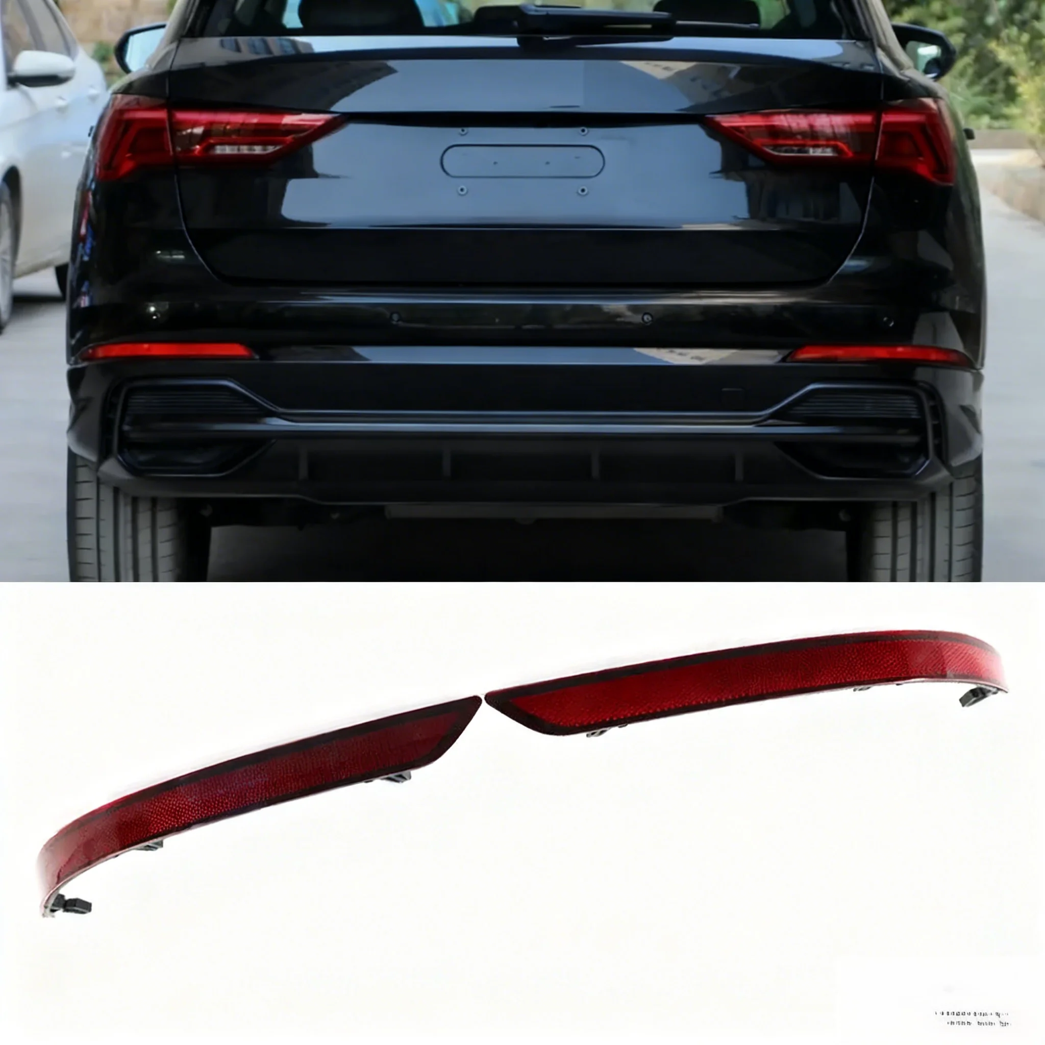 

Red Rear Bumper Reflector Lens Marker Light Lamp Warning Reflective Strip For Audi Q3 2019 83G 945 106 83G 945 105