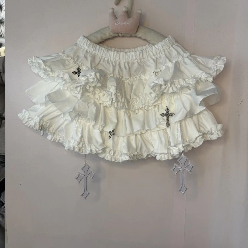 Gothic Y2K Elastic Waist Harajuku Y2K Mini Skirt Women's Spicy Girl Chic Ruffle Subcultural Skirt Design Retro Cake Skirt Lolita - view 6