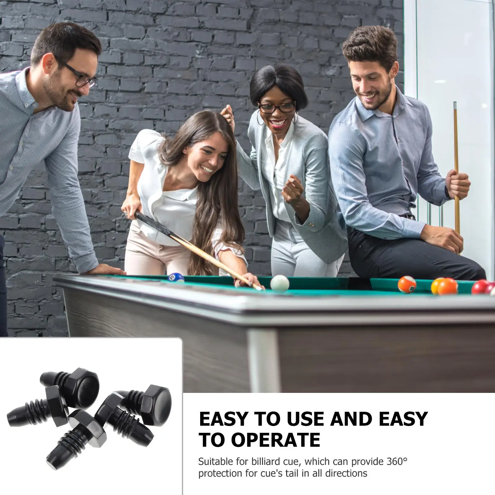 Description Picture 6 of item5 Pcs Pool Billiard Tip Accessories Cues Sleeve Tower Type Protector Snooker Billiards