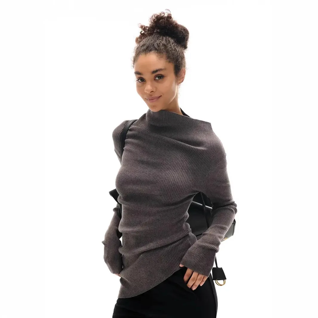 

Women Knitting Sweater 2025 Winter Women Turtleneck Sweater Cable Knit Lazy Chic Retro Knitwear For Female Base Layer