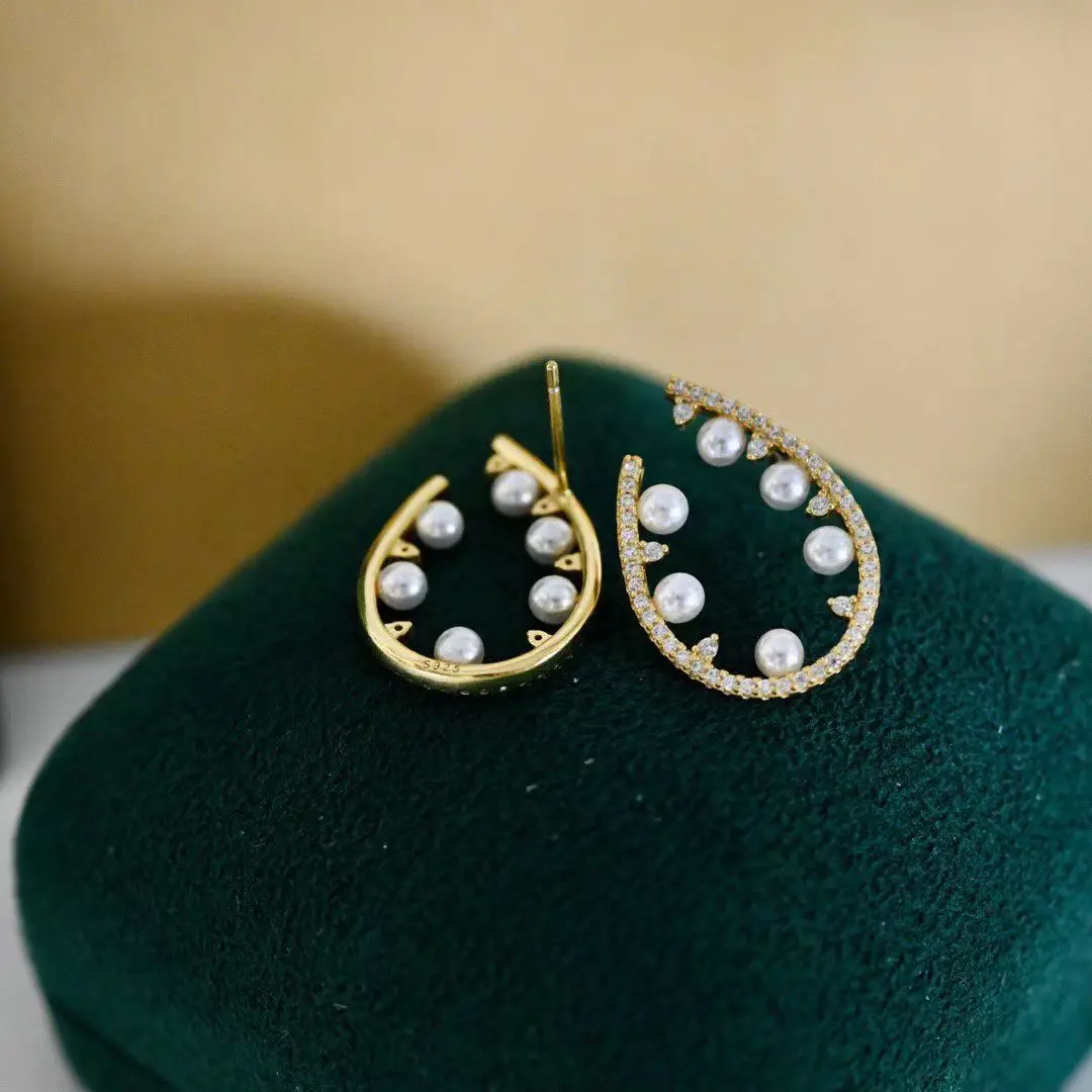 

Wholesale S925 Sterling Silver Earrings Mount Findings Settings Base Mounting Parts Accessory for 3mm Pearls 5 pairs/lot