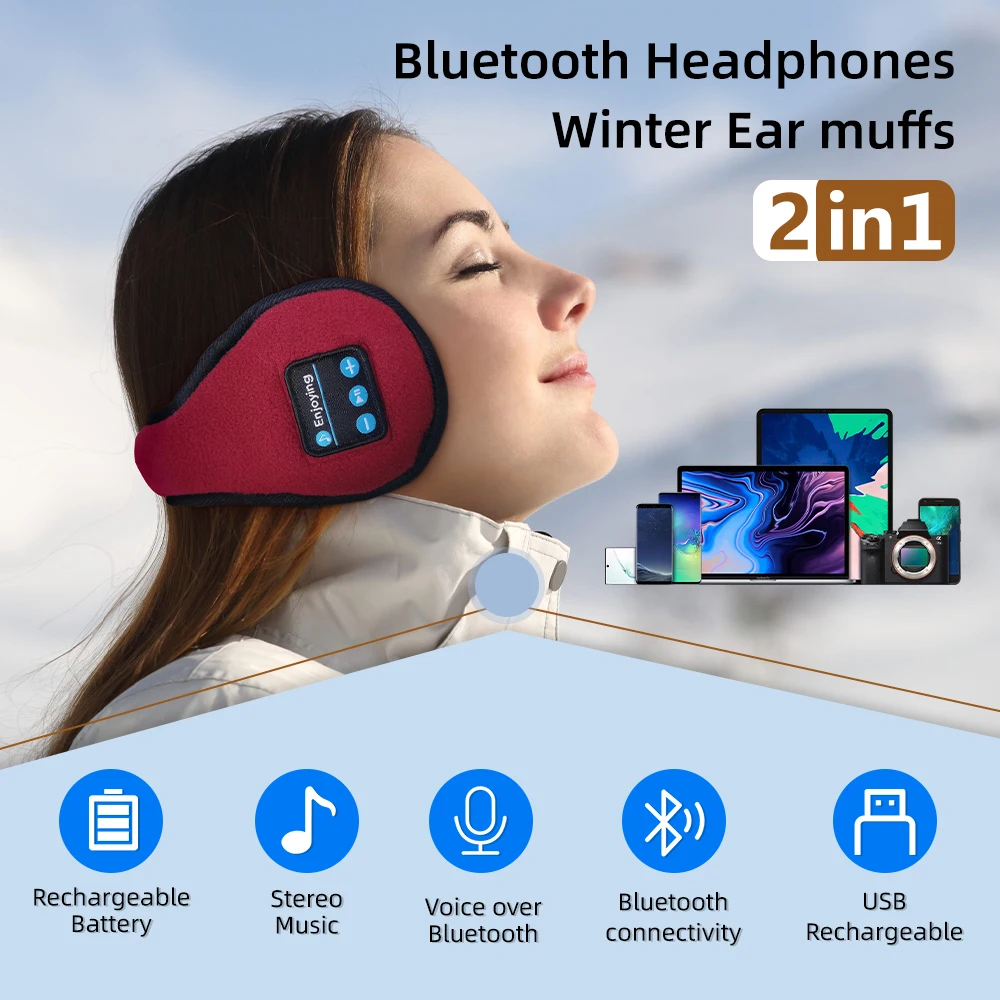 Bluetooth Ear muffs, Wireless bluetooth headset Earmuffs, Sports Headphones Ear Muff, over ear headphones for Men Women