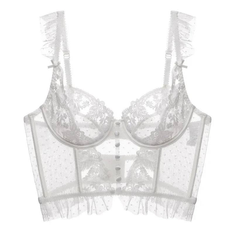 Women Sexy Bra Set Lace Thin Lingerie Set Mesh See Through Underwear Ladies Ventilate Bra and Panty Set