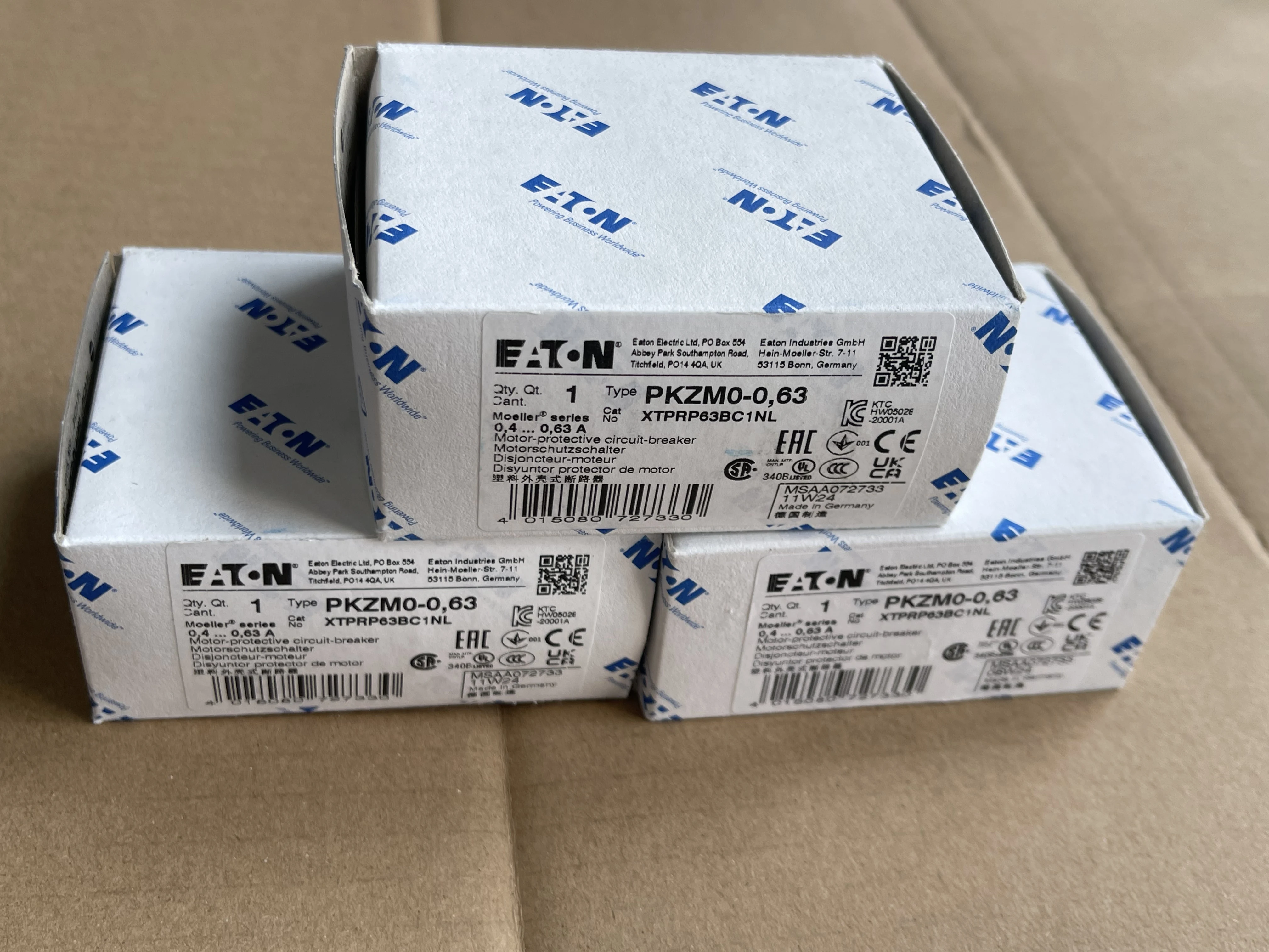 Eaton Moeller PKZM0-0.63 3 Phase Motor Protector 0.4~0.63A Overload Short Circuit Protection