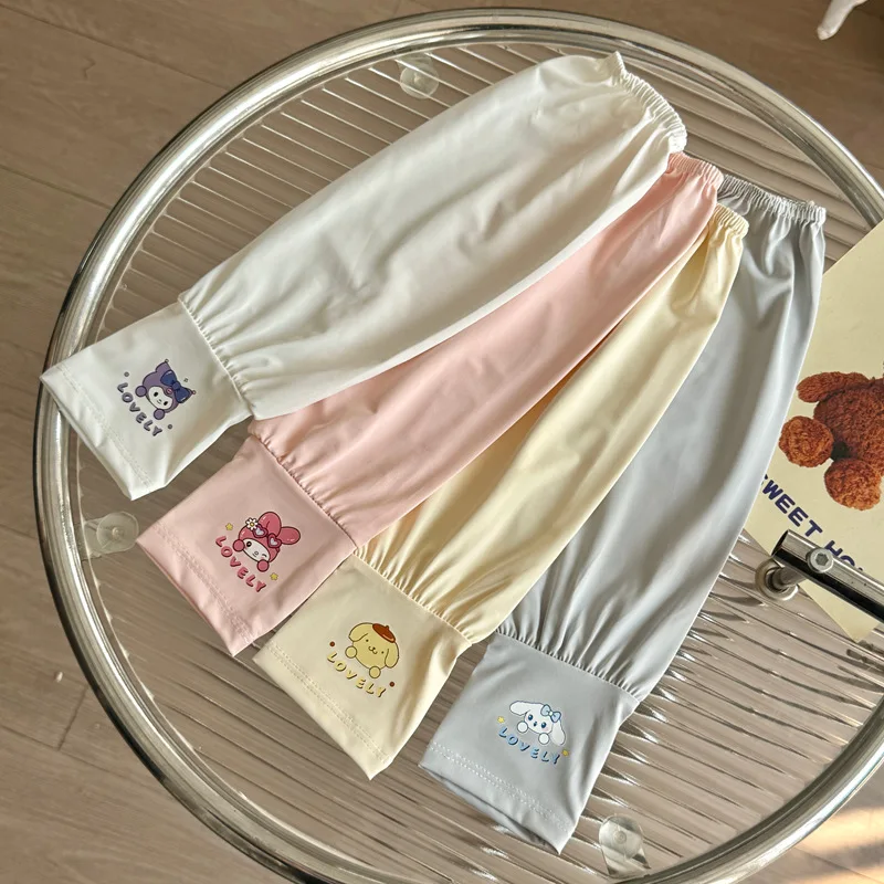 

2025 Japanese Sanrio Sunscreen Sleeve Kawaii Kuromi Anti Uv Ice Sleeve Children's Cartoon Outdoor Sports Arm Protector