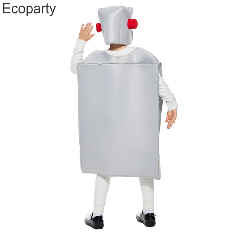 2023 Kinderen Robot Cosplay Kostuum Kids Grappige Spons Robots Doos Outfits Halloween Carnaval Pasen Party Geschenken Voor Childs