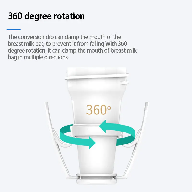 Adaptadores do saco do leite materno, acessórios da bomba tira leite, grampo livre da transferência do bpa, grampo da transferência do saco do armazenamento