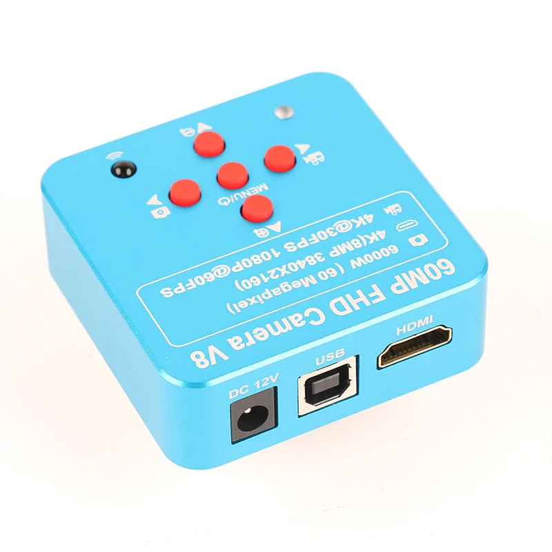 60MP 4K FHD 1080P 60FPS HDMI USB Video Microscope Camera Magnifier 100X 130X 180X 500X C Mount Lens For Soldering Repair